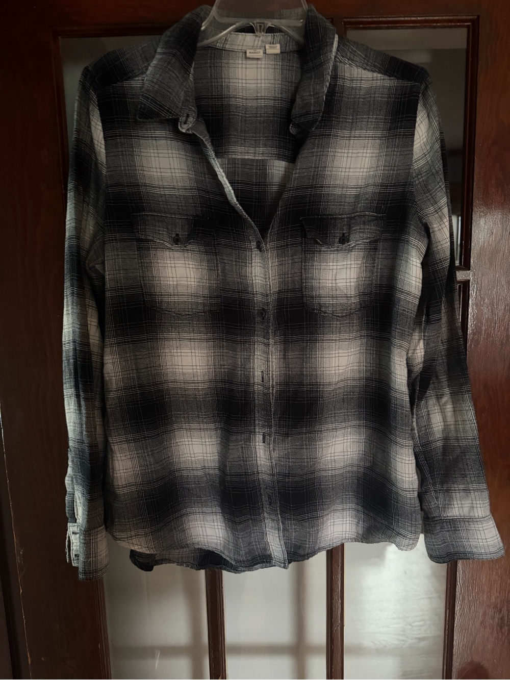 Melrose and Market Black and White Plaid Button-Down Shirt
